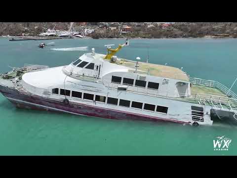 Hurricane Beryl - Carriacou, Grenada - Tyrell Bay, Hospital, NW island - Drone