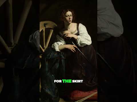 What is Caravaggio's radical change to the skirt of Saint Catherine?