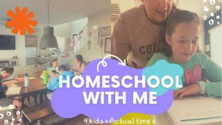 REAL*HOMESCHOOL WITH ME||HOMESCHOOL MOM X4||HOW I JUGGLE MULTIPLE KIDS