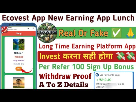 ecovest earning app // ecovest app se paise kaise kamaye // ecovest app real or fake //  ecovest app