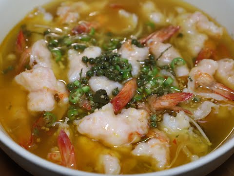 The ”sour soup shrimp slices” made in this way are especially delicious and strongly recommend!