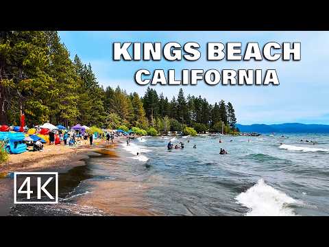 [4K] Kings Beach Lake Tahoe - California USA - Walking Tour