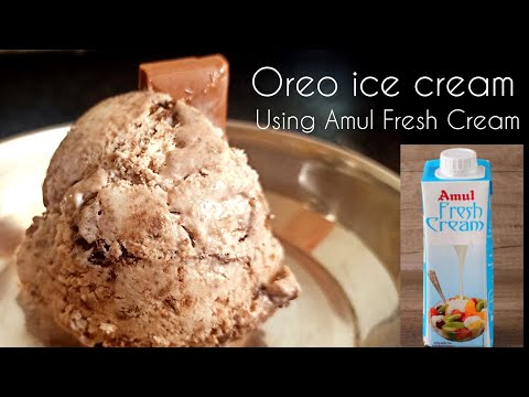 Oreo Ice Cream using Amul Fresh Cream at home, simply delicious and yummy icecream recipe.