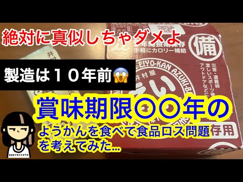 【長期保存・備蓄】１０年以上前に製造された『ようかん』食べてみました。賞味期限は〇〇年。食品ロス問題。