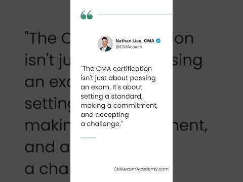 The CMA certification isn't just about passing an exam. It's about setting a standard, making a...