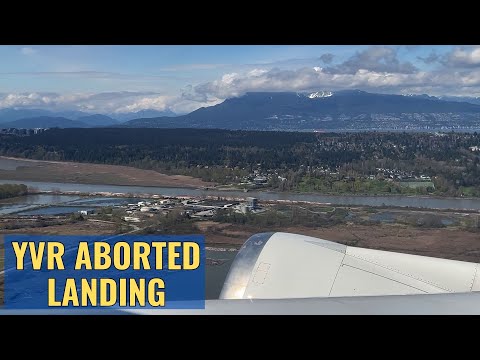 Aborted Landing Lufthansa 747 & go around at YVR Vancouver Airport April 25 2023 4K