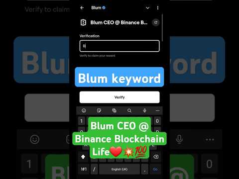 Blum Keyword Blum CEO @ Binance Blockchain Life | Blum keyword Today | blum keyword #blumkeyword