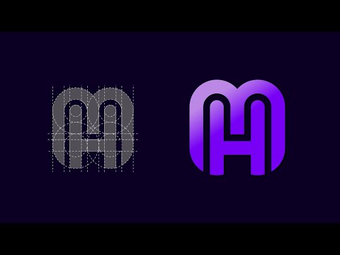 MH Monogram Logo Design Using a Circular Grid - Adobe Illustrator Tutorial