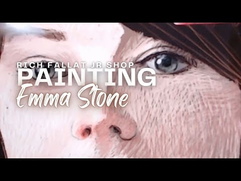 Painting Emma Stone from Poor Things Best Actress