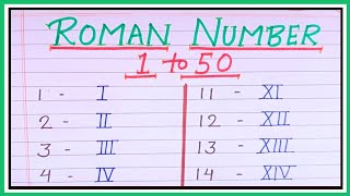 Roman numbers 1 to 50 | roman numerals |Roman Number 1 se 50 tak | how to write roman numbers ||