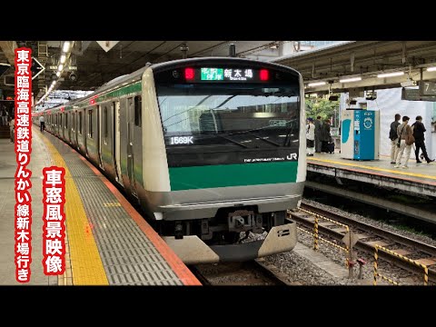 東京臨海高速鉄道りんかい線新木場行きE233系大崎〜新木場 車窓風景映像