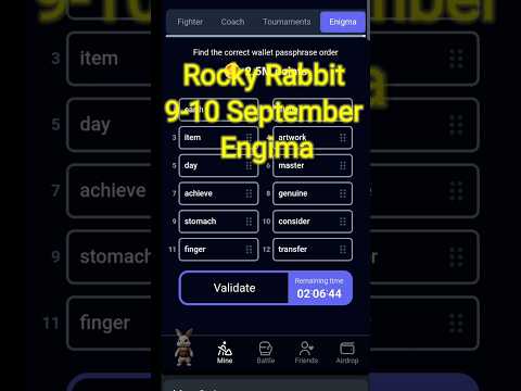 Rocky Rabbit Daily Engima Code #rockyrabbitengima #rockyrabbitcode