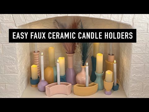 Cheap & Easy DIY Faux Ceramic Candle Holders | Glam Fireplace Makeover | DIY Fall Decor