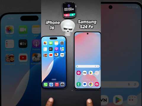 iPhone 16 vs Samsung Galaxy S24 Fe: SPEED WAR! ⚡ Fastest Phone of 2024? 🔥#shorts#viralvideo