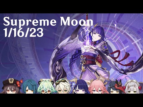 Genshin Impact - 36 star Spiral Abyss - Supreme Moon 1/16/23 (feat. C2 Raiden Shogun)