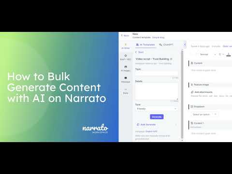 AI Bulk Content Generation on Narrato