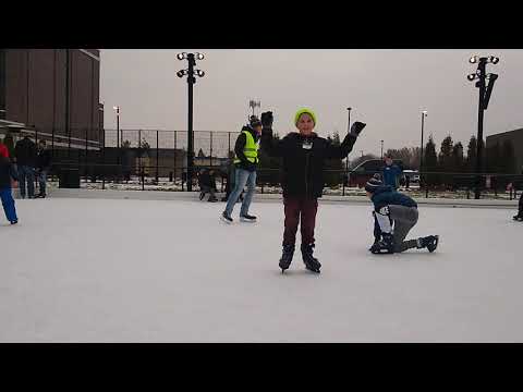 Wyatt ice skating at Titletown District