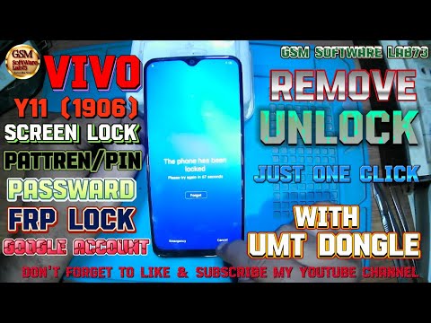 How to Vivo Y11 (1906) Pin pattern Password lock FRP remove  by UMT Dongle