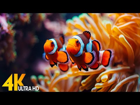 Aquarium 4K VIDEO (ULTRA HD) 🐠 Relaxing Sleep Meditation Music - Beautiful Coral Reef Fish #5