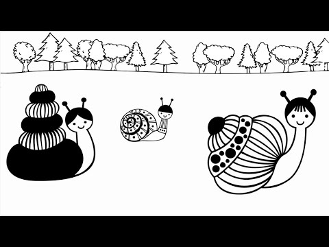 Fun high contrast black & white baby sensory video | Calming classical music | Happy Snail Doodles