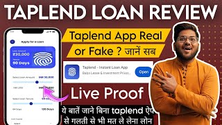 Taplend loan App Review| Taplend App :1000₹ to 50,000₹ loan| new instant Loan| Real or Fake Loan App