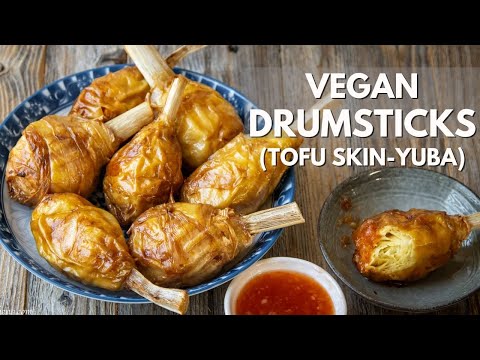 Vegan Drumsticks made from tofu skin - YUM!