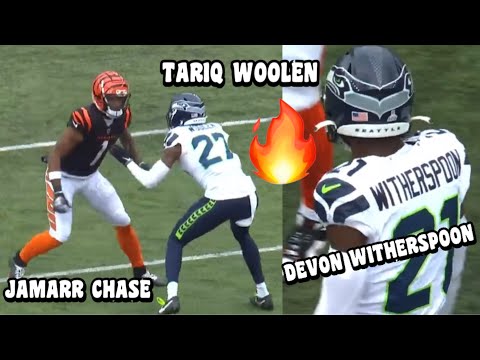 Ja’Marr Chase Vs Devon Witherspoon & Tariq Woolen 🔥 (WR Vs CB) Seahawks Vs Bengals 2023 highlights