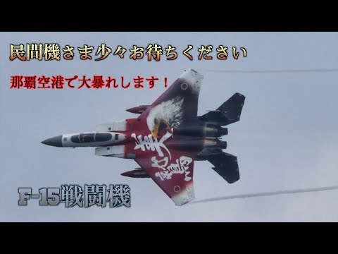 【那覇空港を閉鎖せよ】ガチでした！那覇基地F-15戦闘機が低空で大暴れ！旅客機さんちょっと待ってね！