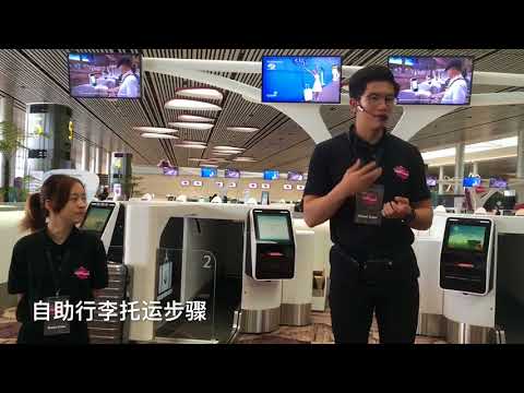 Singapore Changi Airport 樟宜机场 Terminal 4 自助行李托运步骤