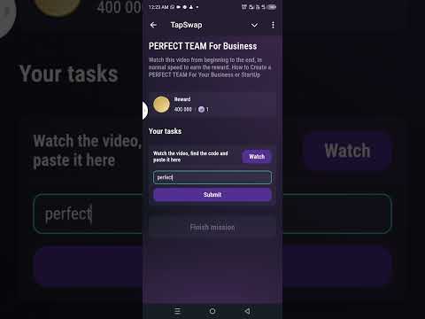TapSwap PERFECT TEAM For Business  vvideo code #tapswap #tapswapcode #crypto #crypto #videosharing