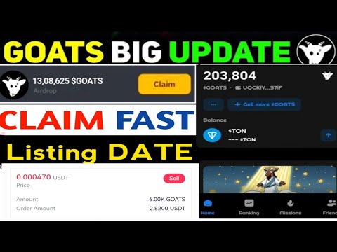 goat airdrop claim and listing date || goat Airdrop New Update today