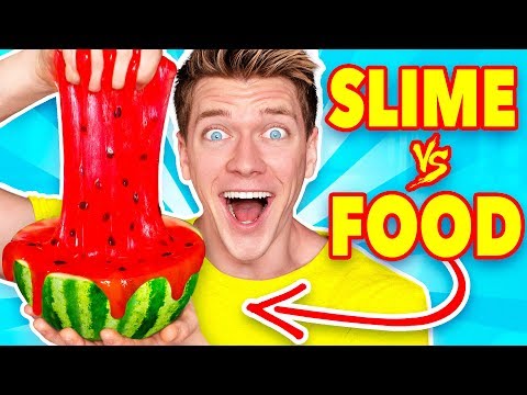 Making FOOD out of SLIME! Learn How To Make DIY Mystery Slime vs Real Edible Candy Challenge