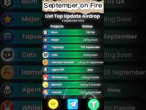 September Token listing Info. #telegram #airdrop