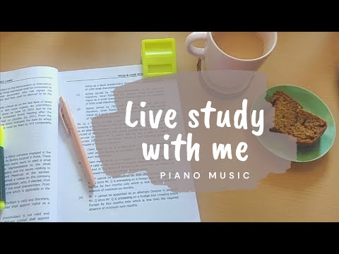 Live Study With Me for 1 Hour | 8 -  9 am | India | Pomodoro 50:5:5 Timer x 1 blocks | Piano music