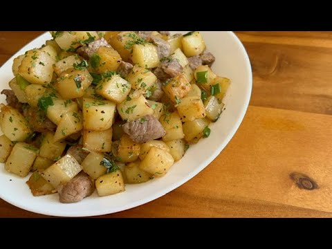 干煸骰子土豆牛肉/ Anhydrous Cooking Potato Beef「多语言字幕翻译」