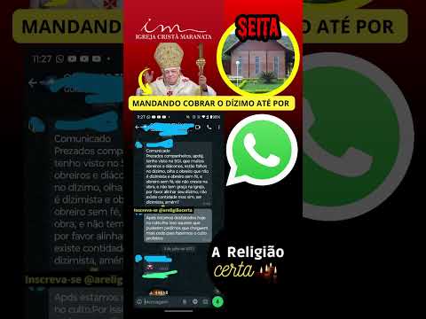 Igreja Cristã Maranata Gedelti Faz Cobrança de Dízimo Até Por WhatsApp ICM Ao Vivo #areligiaocerta