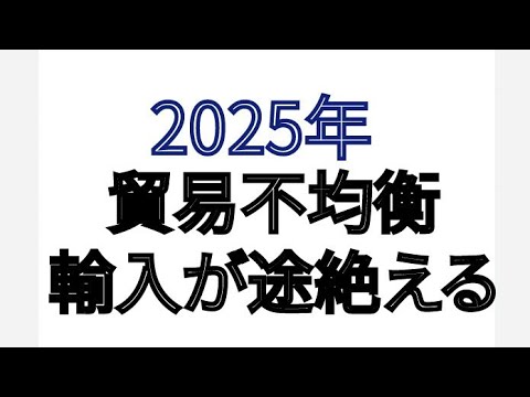 2025年 貿易不均衡 輸入が途絶える