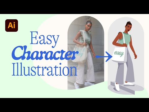 EASY Character Illustration in Adobe Illustrator! 🎨 #illustrator #digitalart #illustration