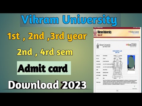 Vikram University admit card 2023!! Vikram University admit card download 2023