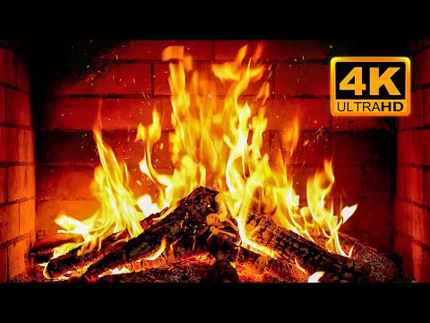 🔥 Fireplace 4K UHD! Fireplace with Crackling Fire Sounds. Fireplace Ambience