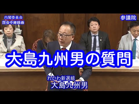 【国会中継録画】大島 九州男 内閣委員会 質疑（2024/12/19）