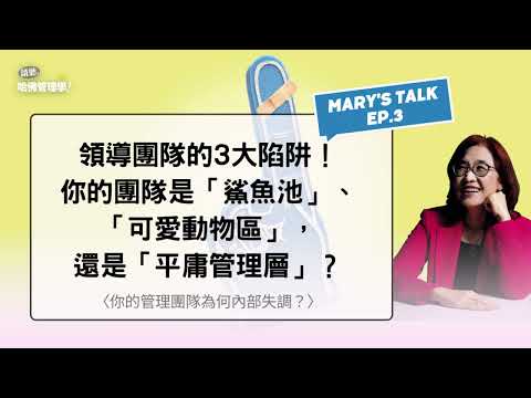 領導團隊的3大陷阱！你的團隊是「鯊魚池」、「可愛動物區」，還是「平庸管理層」？【Mary's talk Ep.3】