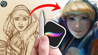 Drawing Wattson Apex Legends Fanart | Speed Paint Procreate Tutorial