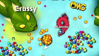 I reached new score 90,000++ points in snake io gameplay🐍 New look Jacket Up Crewmate skin🐍DS worms