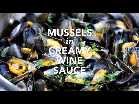 【白酒忌廉煮藍青口 Mussels in a Creamy Wine Sauce】