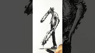 Speed drawing Chainsaw StickMan 😳 #shorts #anime #drawing