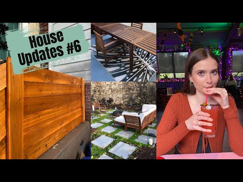 Outdoor Updates: Patio, Furniture, Firepit, & Front Railing | Halloween