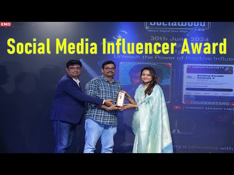 Received Social Media Influencer Award from Anchor SUMA garu in SociaWood Gala Event  @ t-hub, Hyd