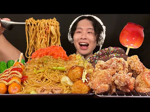 ASMR Japanese festival food stalls‼️【eating sound/mukbang】