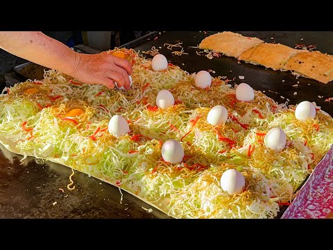 japanese street food - OKONOMIYAKI お好み焼き